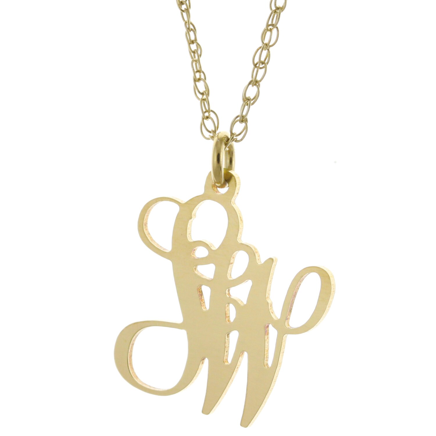 2 Initialen Personalisiert Monogramm Anhänger Halskette in 925 Sterling Silber - Monogram Typenschild von ymcjewelrycom