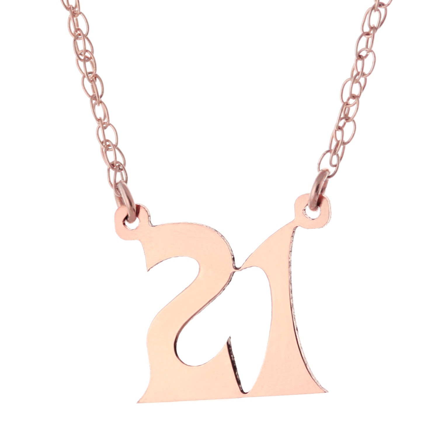 2 Ziffer Zahl Personalisierte Damen Kette in 14K Stieg Gold Plattierte 925 Sterling Silber von ymcjewelrycom