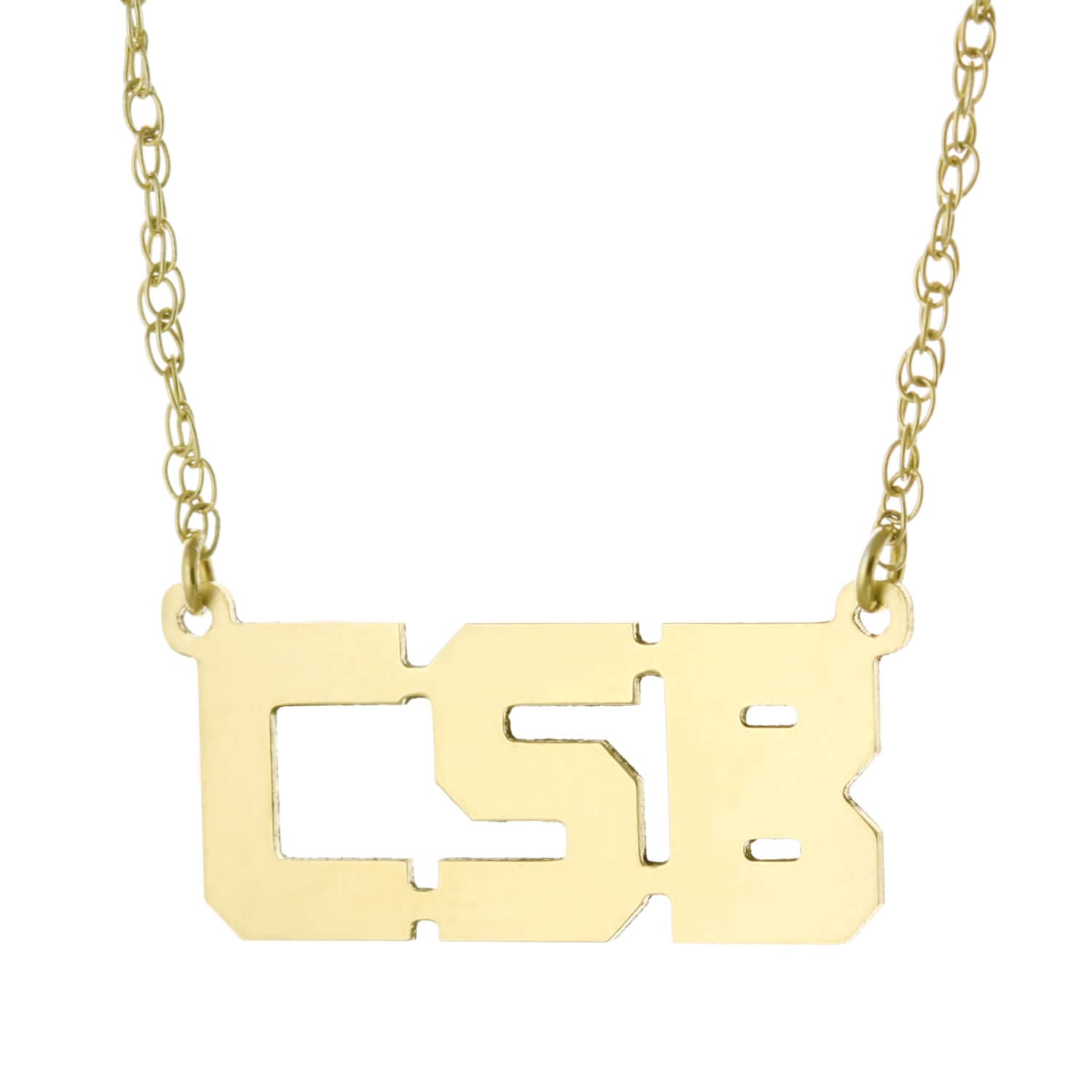 3 Anfangsblock Personalisierte Damen Halskette 14 K Gelb Gold Plattierte 925 Sterling Silber - Typenschild Initialen von ymcjewelrycom