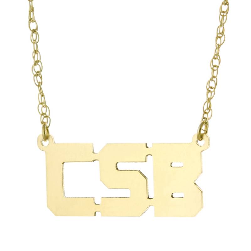 3 Anfangsblock Personalisierte Damen Halskette 14 K Gelb Gold Plattierte 925 Sterling Silber - Typenschild Initialen 3 Anfangsblock Personalisierte Damen Halskette 14 K Gelb Gold Plattierte 925 Sterling Silber - Typenschild Initialen von ymcjewelrycom
