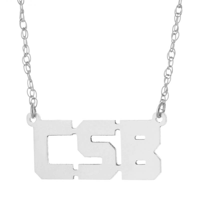 3 Anfangsblock Personalisierte Damen Halskette in 925 Sterling Silber - Typenschild Initialen 3 Anfangsblock Personalisierte Damen Halskette in 925 Sterling Silber - Typenschild Initialen von ymcjewelrycom