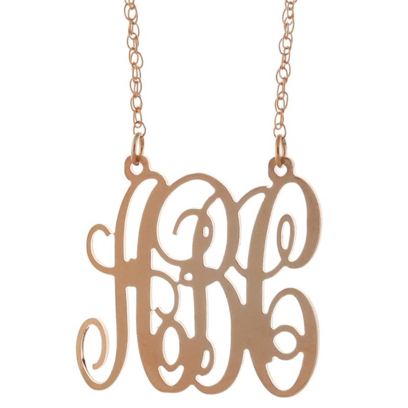 3 Initialen Monogram Halskette-1.25 Zoll Personalisierte Monogramm - Sterling Silber Halskette Typenschild 3 Initialen Monogram Halskette-1.25 Zoll Personalisierte Monogramm - Sterling Silber Halskette Typenschild von ymcjewelrycom