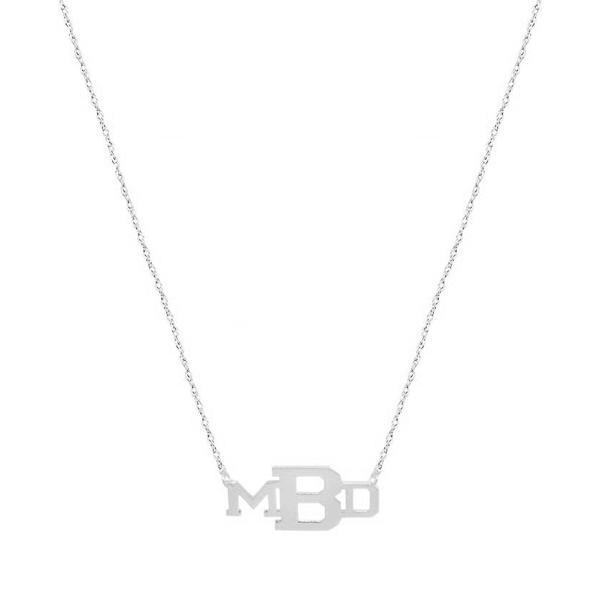 3 Initialen Personalisiert Damen Halskette in 925 Sterling Silber - Typenschild 3 Initialen Personalisiert Damen Halskette in 925 Sterling Silber - Typenschild von ymcjewelrycom