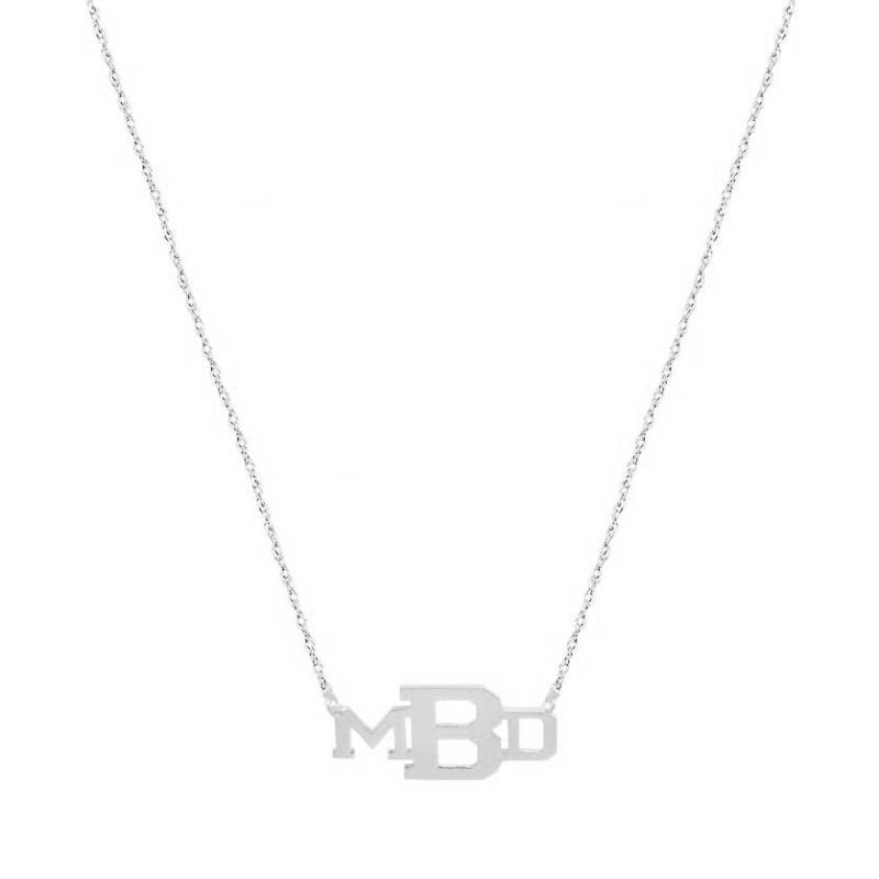 3 Initialen Personalisiert Damen Halskette in 925 Sterling Silber - Typenschild von ymcjewelrycom