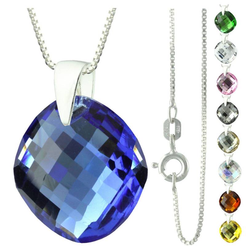 925 Sterling Silber, Facettierte Geändert Runde Swarovski Kristall Anhänger Halskette 925 Sterling Silber, Facettierte Geändert Runde Swarovski Kristall Anhänger Halskette von ymcjewelrycom