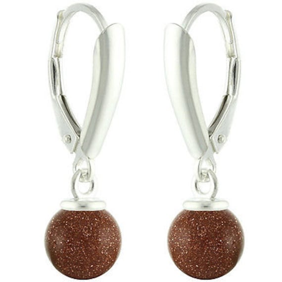 925 Sterling Silber 6mm Runde/Ball Natürliche Edelsteine Brisur Ohrringe von ymcjewelrycom