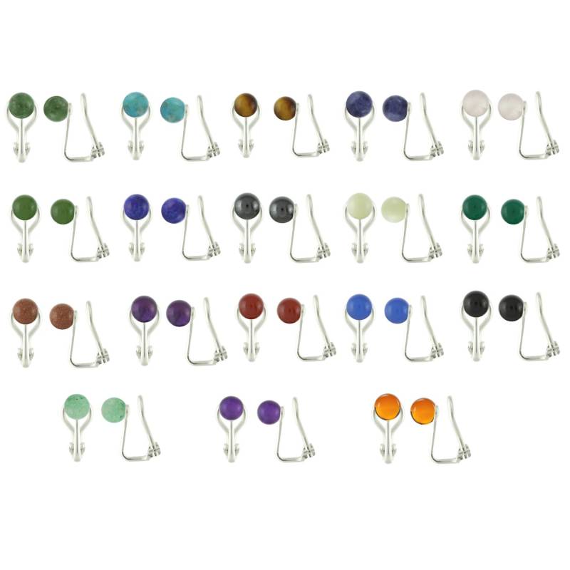 925 Sterling Silber 6mm Runde/Ball Natürliche Edelsteine-Clip Auf Ohrringe 925 Sterling Silber 6mm Runde/Ball Natürliche Edelsteine-Clip Auf Ohrringe von ymcjewelrycom