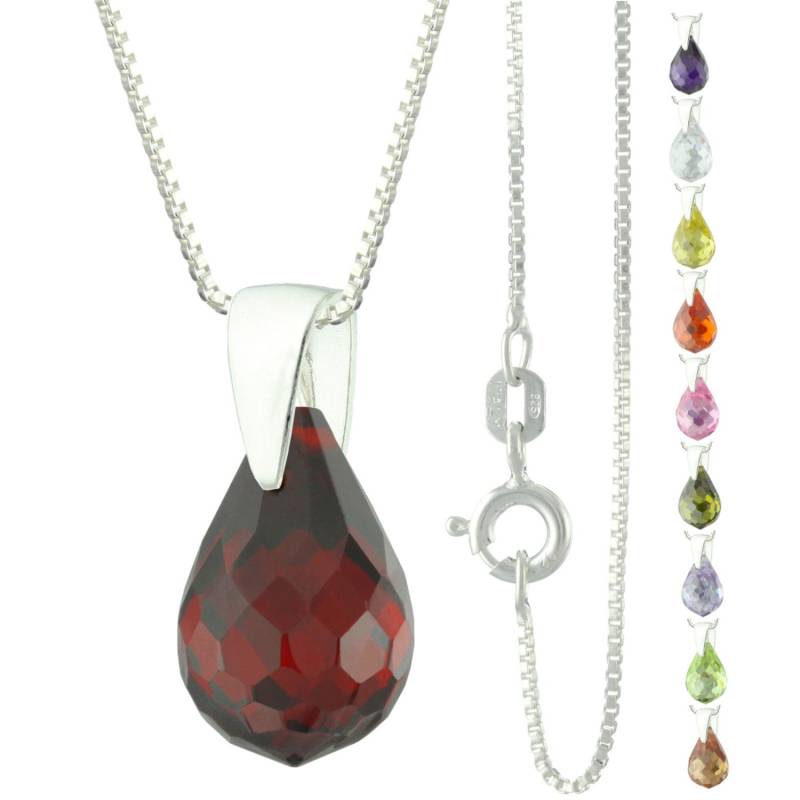 925 Sterling Silber Facettiert Briolette Teardrop Cz Anhänger Halskette 925 Sterling Silber Facettiert Briolette Teardrop Cz Anhänger Halskette von ymcjewelrycom