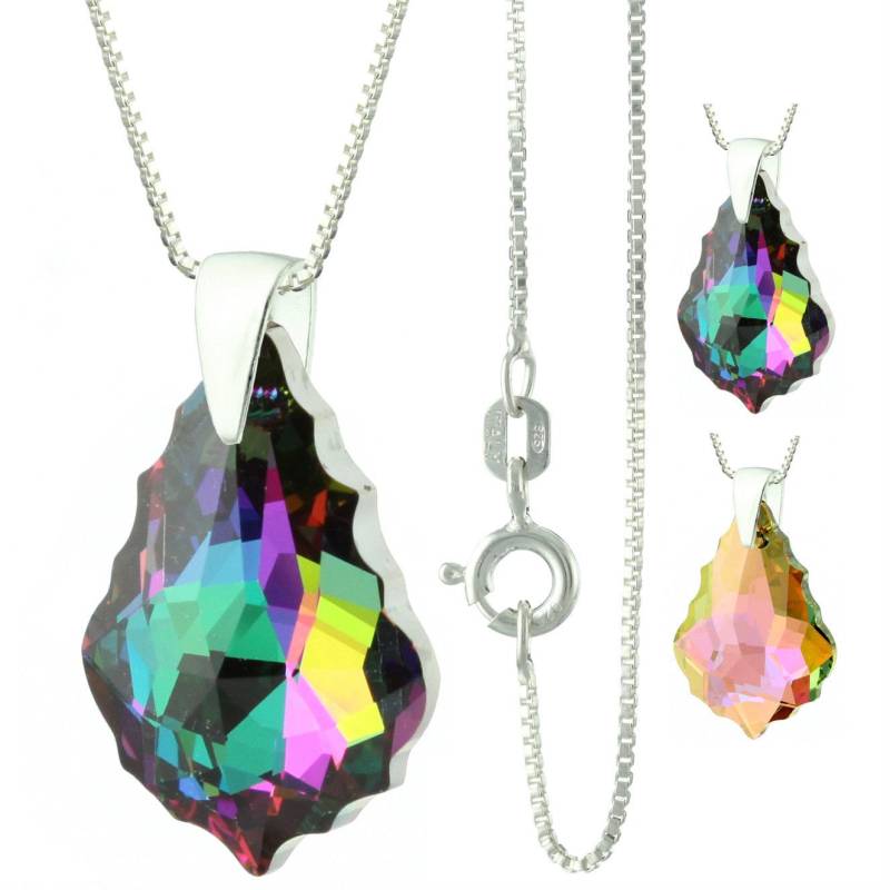 925 Sterling Silber Facettierten Barocken Swarovski Kristall Anhänger Halskette von ymcjewelrycom