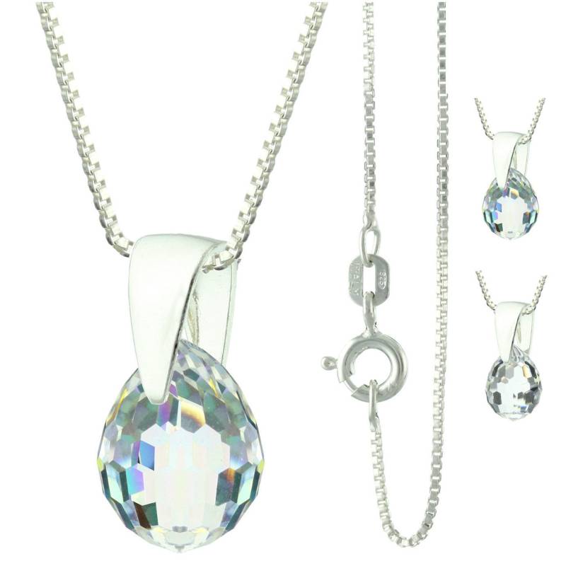 925 Sterling Silber Facettierten Kleinen Rundlich Swarovski Kristall Anhänger Halskette von ymcjewelrycom