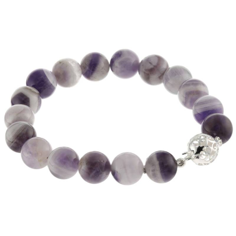 925 Sterling Silber-Filigran Runde Verschluss Armband/Natürliche 10mm Amethyst 6" Bis 9" Lange 925 Sterling Silber-Filigran Runde Verschluss Armband/Natürliche 10mm Amethyst 6" Bis 9" Lange von ymcjewelrycom