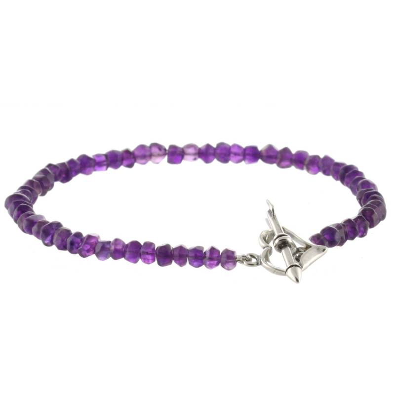 925 Sterling Silber Herz & Pfeil Umschalten Armband/Genuine Amethyst 6" Bis 9" Lange von ymcjewelrycom