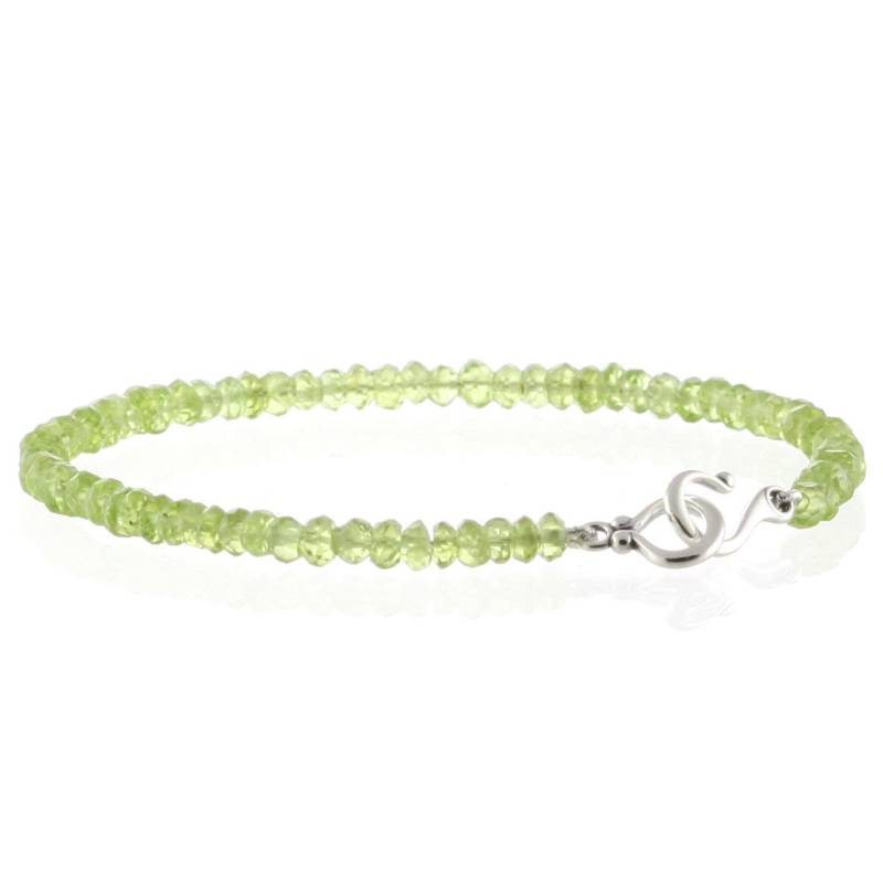925 Sterling Silber Hoop Armband/Genuine Rondelle Peridot 6" Bis 9" Lange 925 Sterling Silber Hoop Armband/Genuine Rondelle Peridot 6" Bis 9" Lange von ymcjewelrycom