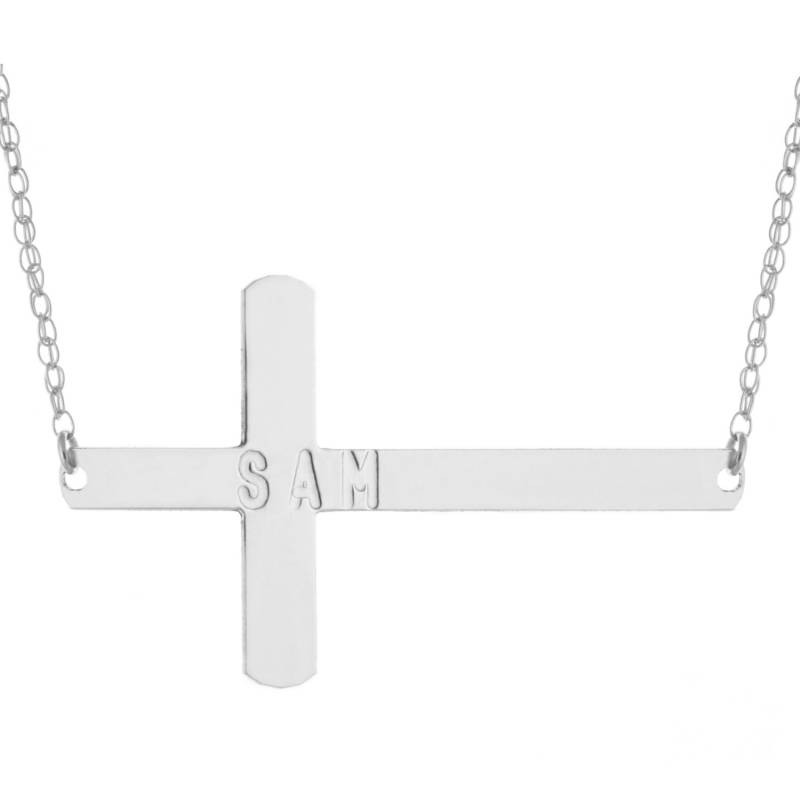 925 Sterling Silber Individuell Graviert Einen Beliebigen Namen Kreuz Anhänger Halskette - Typenschild Gravur 925 Sterling Silber Individuell Graviert Einen Beliebigen Namen Kreuz Anhänger Halskette - Typenschild Gravur von ymcjewelrycom