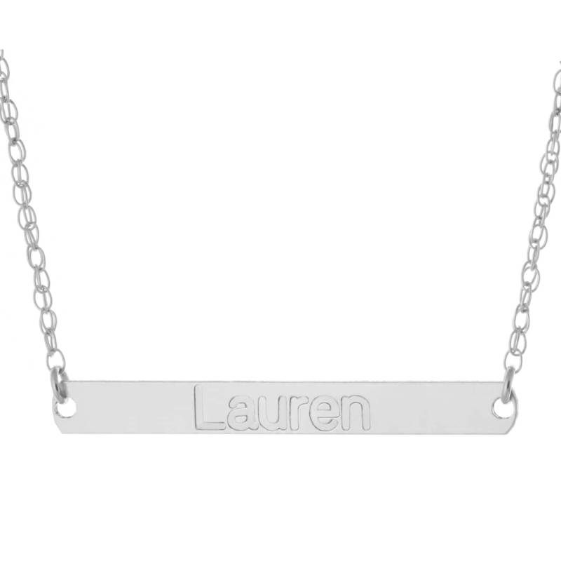 925 Sterling Silber Individuell Graviert Jeder Name 1.5" Long Medium Bar Anhänger 925 Sterling Silber Individuell Graviert Jeder Name 1.5" Long Medium Bar Anhänger von ymcjewelrycom