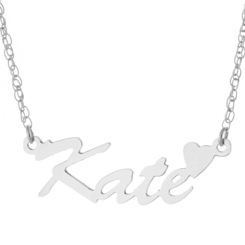 925 Sterling Silber Individuell Maßgeschneiderte Jede Typenschild Anhänger Halskette Mit Herz von ymcjewelrycom