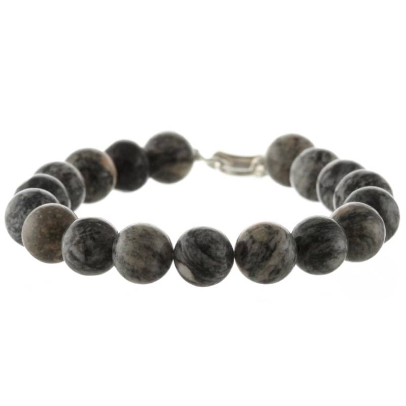 925 Sterling Silber Lock Verschluss Armband/Natürliche 10 Mm Spiderweb Jaspis 6" Bis 9" Lange 925 Sterling Silber Lock Verschluss Armband/Natürliche 10 Mm Spiderweb Jaspis 6" Bis 9" Lange von ymcjewelrycom