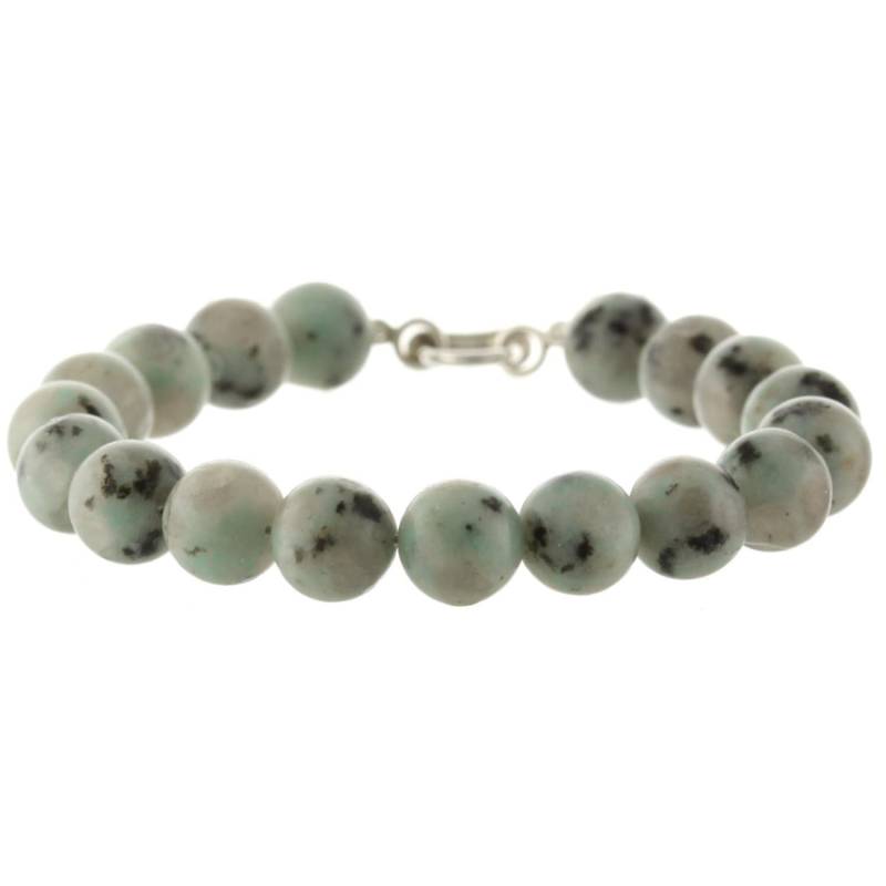 925 Sterling Silber Lock Verschluss Armband/Natural 10mm Sesame Jasper 6" Bis 9" Lange 925 Sterling Silber Lock Verschluss Armband/Natural 10mm Sesame Jasper 6" Bis 9" Lange von ymcjewelrycom