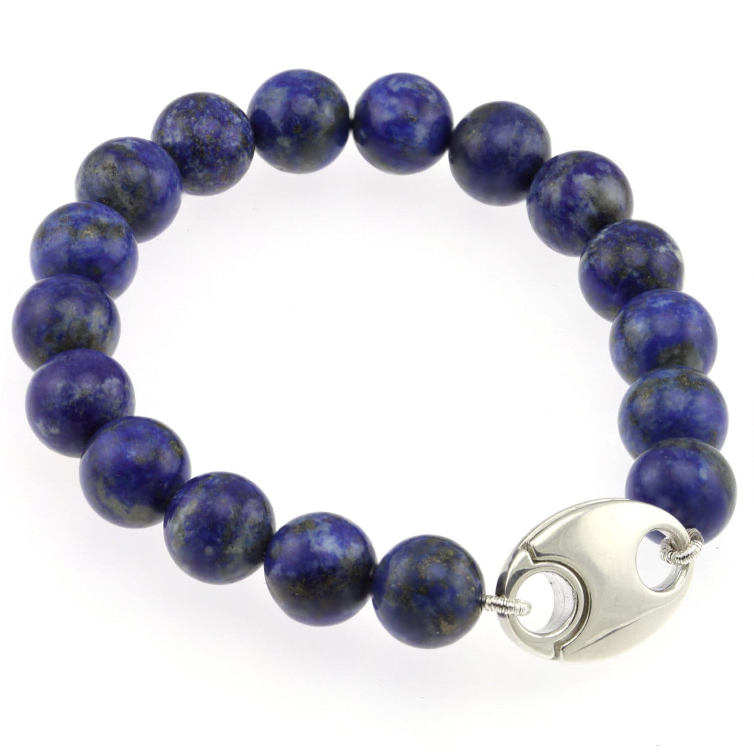 925 Sterling Silber Magnetverschluss Armband/Natural 10mm Lapislazuli 6" Bis 9" Lange von ymcjewelrycom