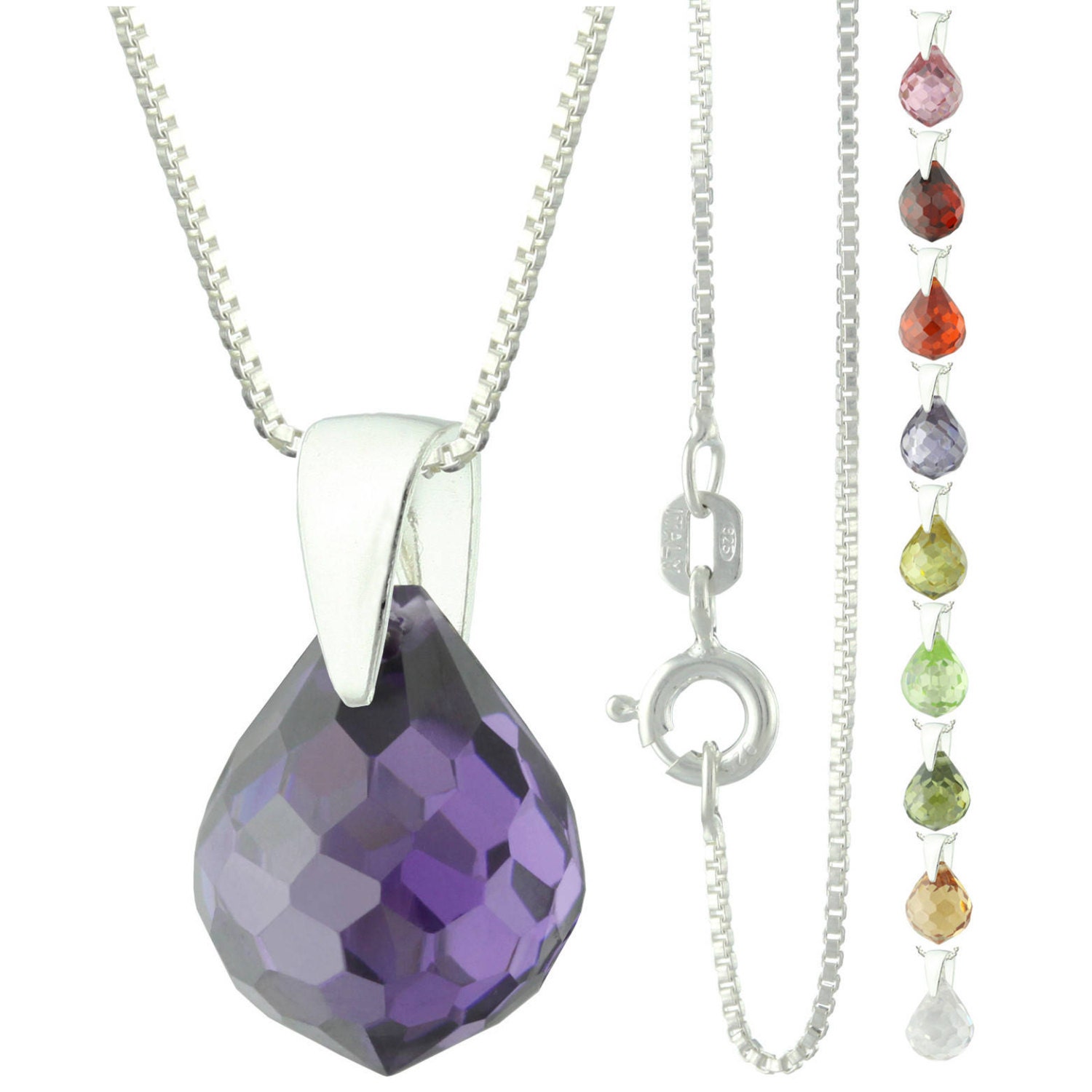 925 Sterling Silber Mit Cz-Anhänger Briolette Fett Zwiebel von ymcjewelrycom