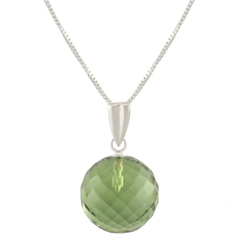 925 Sterling Silber Natürliche Facettierte Kugel Grüner Amethyst Quarz Anhänger Halskette 925 Sterling Silber Natürliche Facettierte Kugel Grüner Amethyst Quarz Anhänger Halskette von ymcjewelrycom