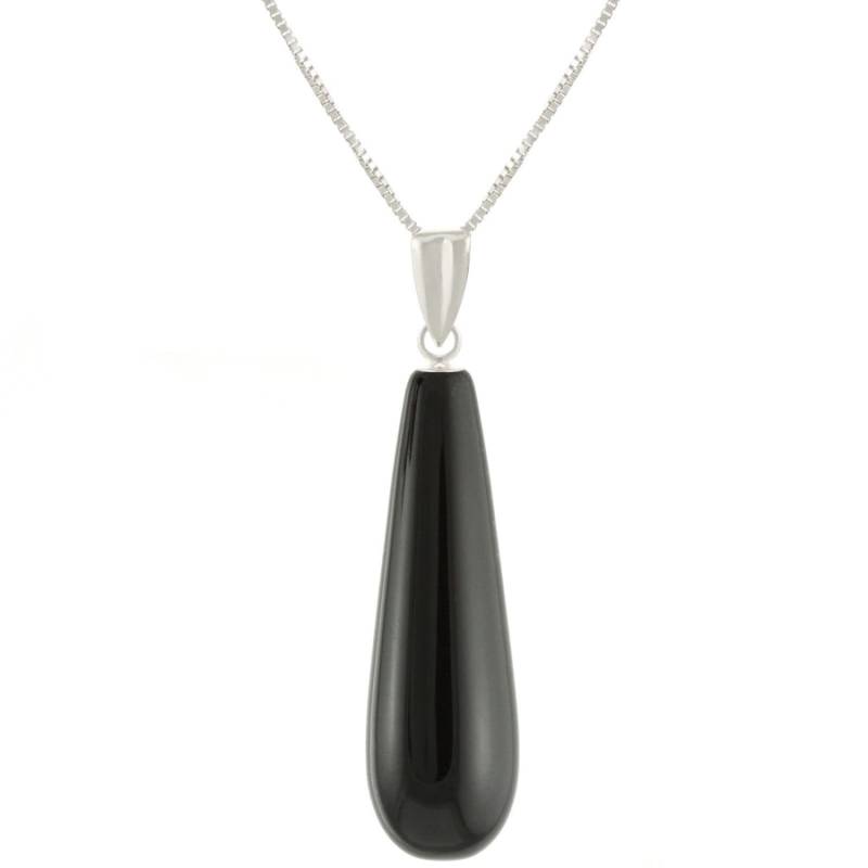 925 Sterling Silber Natürlichen Glatten Teardrop Schwarz Onyx Anhänger Halskette 925 Sterling Silber Natürlichen Glatten Teardrop Schwarz Onyx Anhänger Halskette von ymcjewelrycom