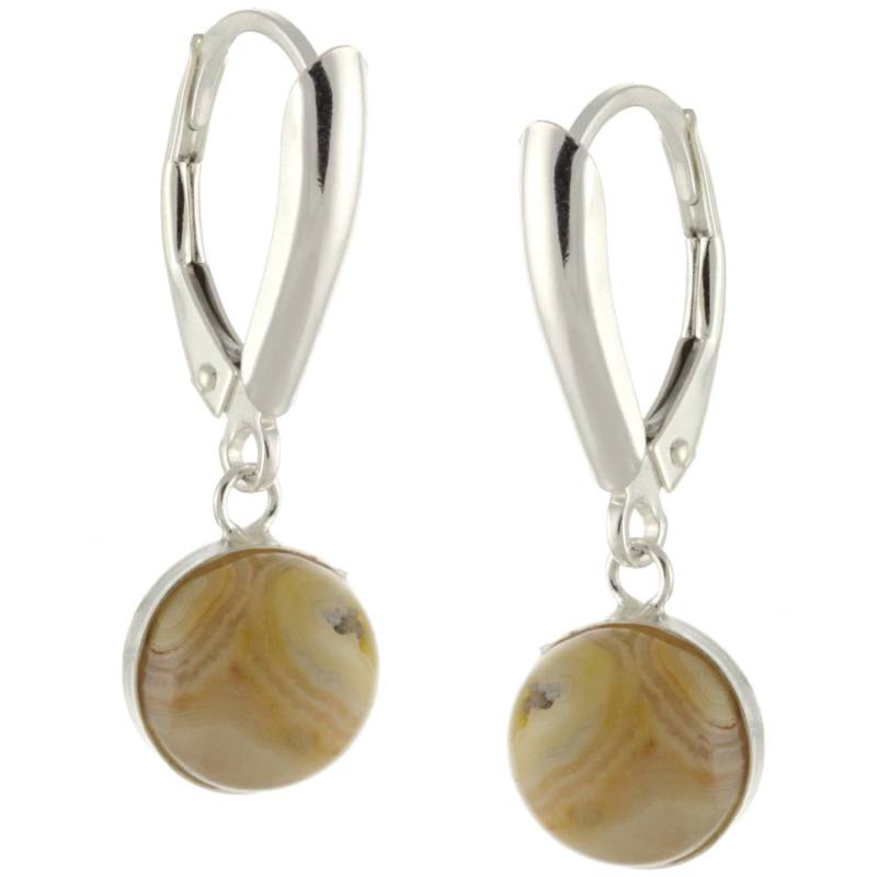 925 Sterling Silber Natur 8mm Cabochon Edelsteine Kesselfassung Leverback Ohrhänger von ymcjewelrycom