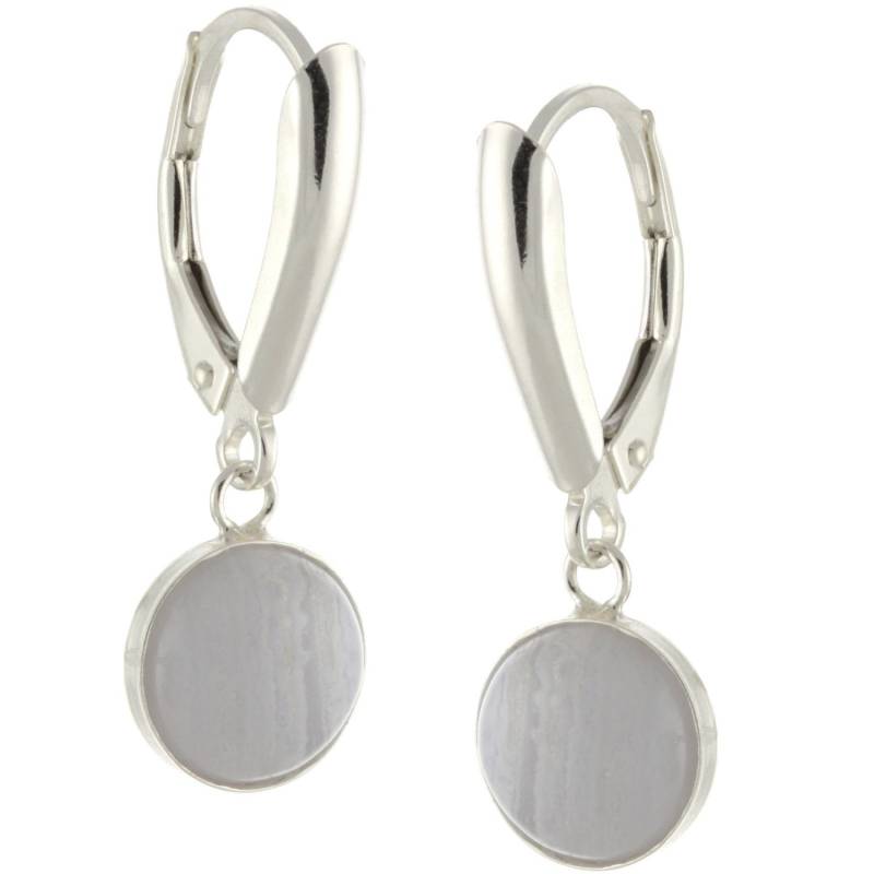 925 Sterling Silber Natur 8mm Cabochon Edelsteine Kesselfassung Leverback Ohrhänger von ymcjewelrycom