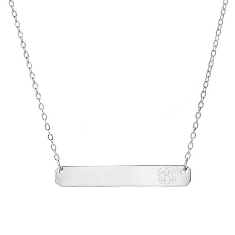 925 Sterling Silber Personalisierte Gravierte Monogra Namen Bar Halskette - Monogram Typenschild 925 Sterling Silber Personalisierte Gravierte Monogra Namen Bar Halskette - Monogram Typenschild von ymcjewelrycom