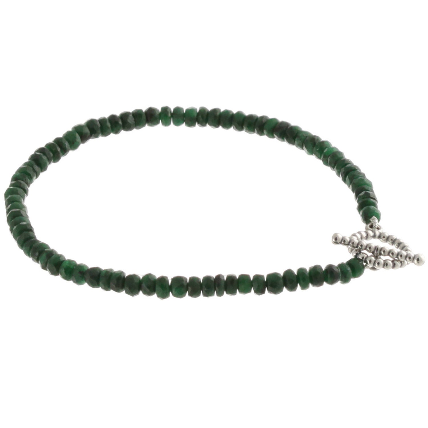 925 Sterling Silber Toggle Verschluss Armband/Genuine Natürlicher Emerald 6" Bis 9" Lange von ymcjewelrycom