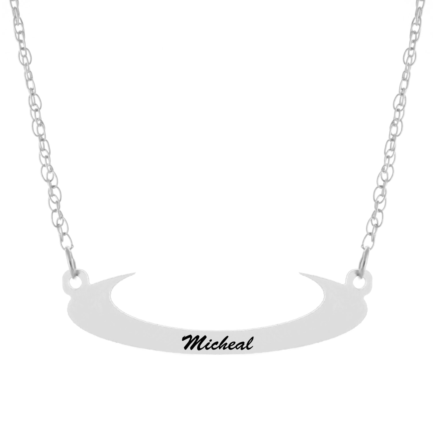 925Er Sterlingsilber, Individuell Graviert, Jeder Name Moon Halskette - Eingefärbten Schmuck Feder Und Tinte Schriftsteller von ymcjewelrycom