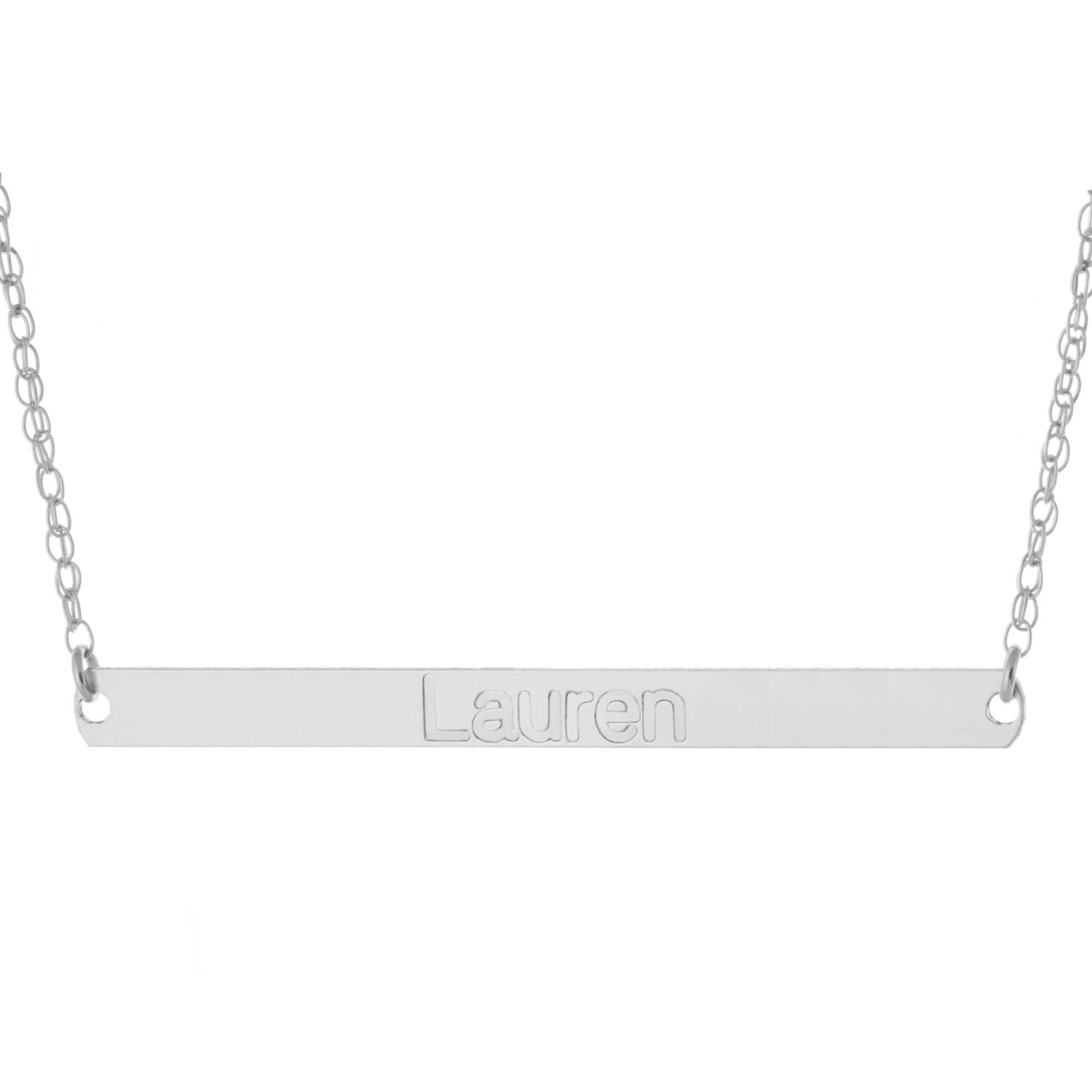 925Er Sterlingsilber, Individuell Graviert Alle Namen 2" Lange Große Bar Anhänger von ymcjewelrycom