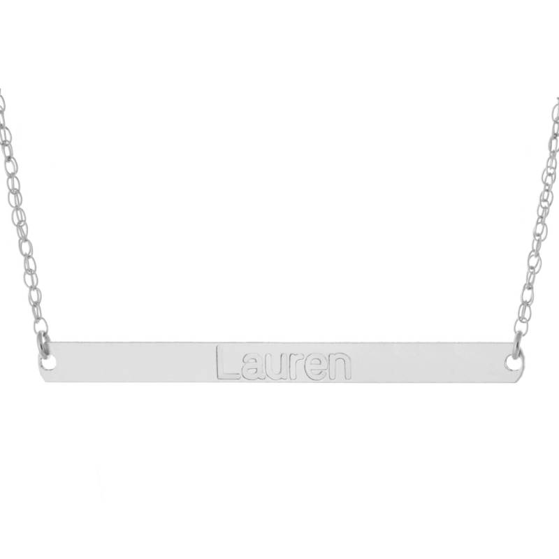 925Er Sterlingsilber, Individuell Graviert Alle Namen 2" Lange Große Bar Anhänger von ymcjewelrycom