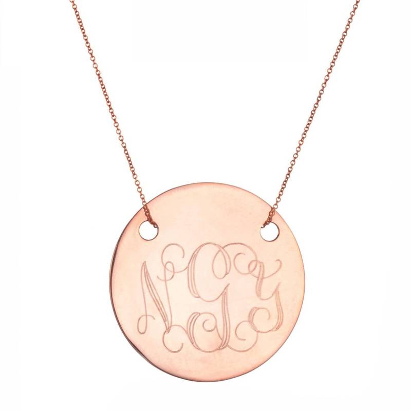 Benutzerdefinierte Erfüllen 3 Initialen Runde Monogram Halskette in 14K Rose Gold Über 925 Sterling Silber - Gravur-Halskette Benutzerdefinierte Erfüllen 3 Initialen Runde Monogram Halskette in 14K Rose Gold Über 925 Sterling Silber - Gravur-Halskette von ymcjewelrycom