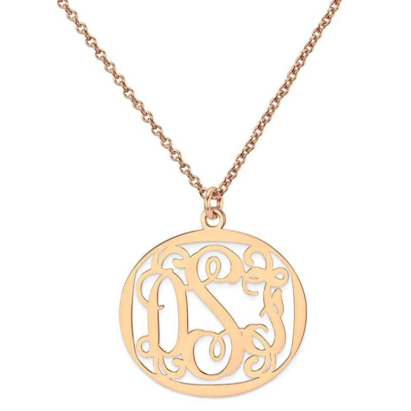 Benutzerdefinierte Gemacht 3 Initialen Monogram Herz Kette in 14K Stieg Gold Über 925 Sterling Silber - Halskette Typenschild Benutzerdefinierte Gemacht 3 Initialen Monogram Herz Kette in 14K Stieg Gold Über 925 Sterling Silber - Halskette Typenschild von ymcjewelrycom