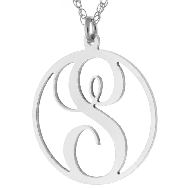 Ersten A-Z-Monogramm-Circle Anhänger Halskette in 925 Sterling Silber - Typenschild Weihnachts-Geschenk Personalisiert Ersten A-Z-Monogramm-Circle Anhänger Halskette in 925 Sterling Silber - Typenschild Weihnachts-Geschenk Personalisiert von ymcjewelrycom