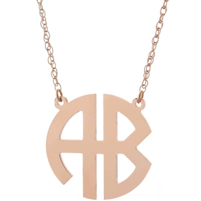 Maßgeschneiderte 2 Initialen Kreis Block Monogram Halskette in 925 Sterling Silber - Typenschild Maßgeschneiderte 2 Initialen Kreis Block Monogram Halskette in 925 Sterling Silber - Typenschild von ymcjewelrycom