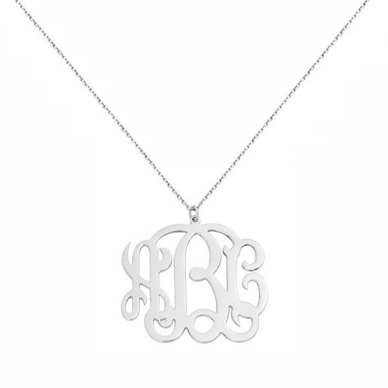 Maßgeschneiderte 3 Initialen Monogramm Anhänger Halskette in 925 Sterling Silber - Monogram Typenschild Maßgeschneiderte 3 Initialen Monogramm Anhänger Halskette in 925 Sterling Silber - Monogram Typenschild von ymcjewelrycom