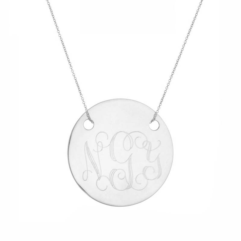 Maßgeschneiderte 3 Initialen Runde Monogram Halskette in 925 Sterling Silber - Typenschild Gravur Maßgeschneiderte 3 Initialen Runde Monogram Halskette in 925 Sterling Silber - Typenschild Gravur von ymcjewelrycom