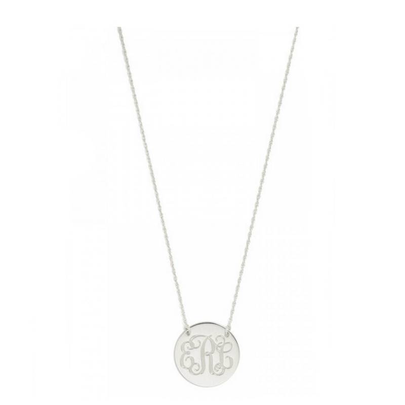 Maßgeschneiderte 3 Initialen Runde Monogram Halskette in Weissgold Rhodium Über 925 Sterling Silber von ymcjewelrycom