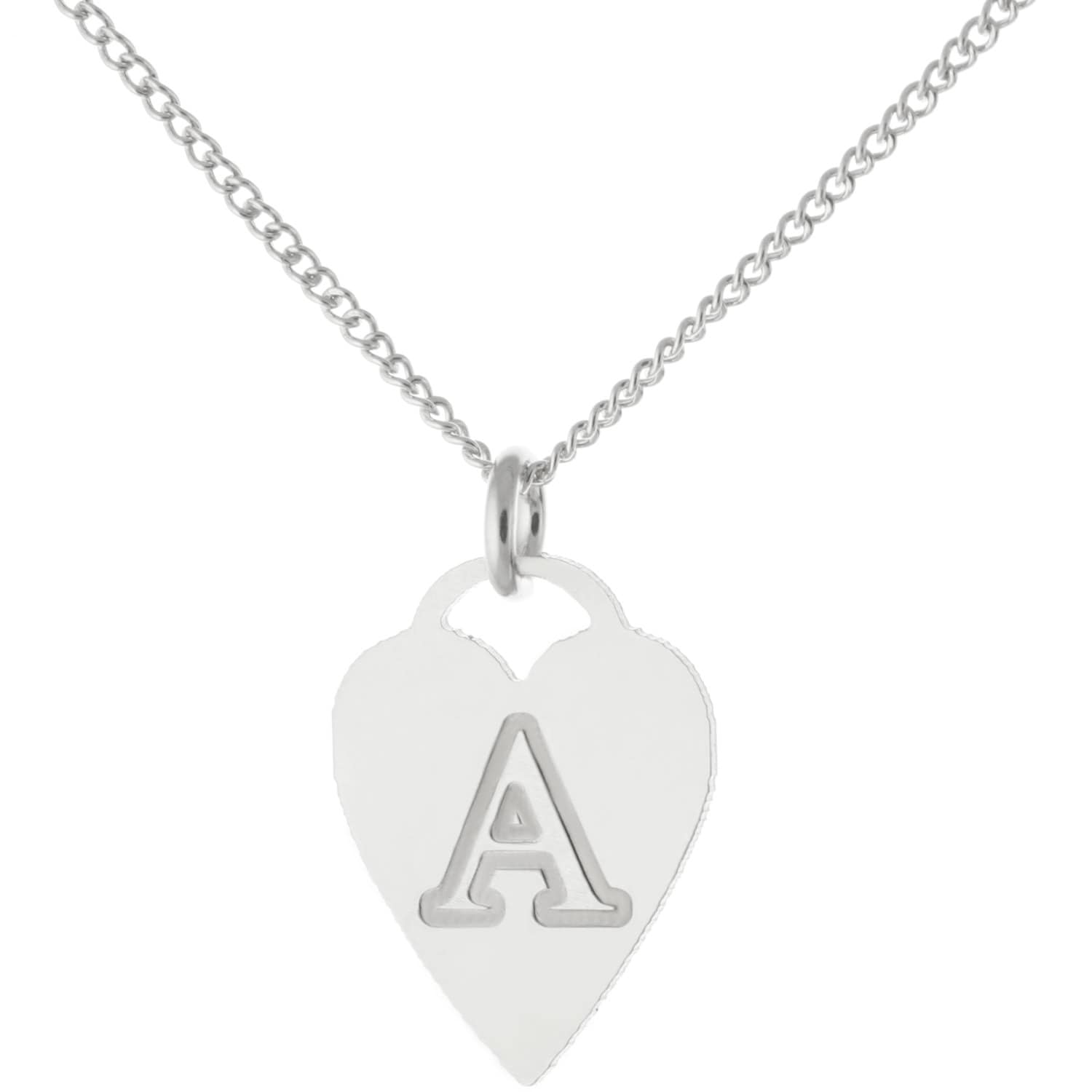 Maßgeschneiderte Gravierte 1 Erste Herz Anhänger Halskette in 925 Sterling Silber - Typenschild von ymcjewelrycom