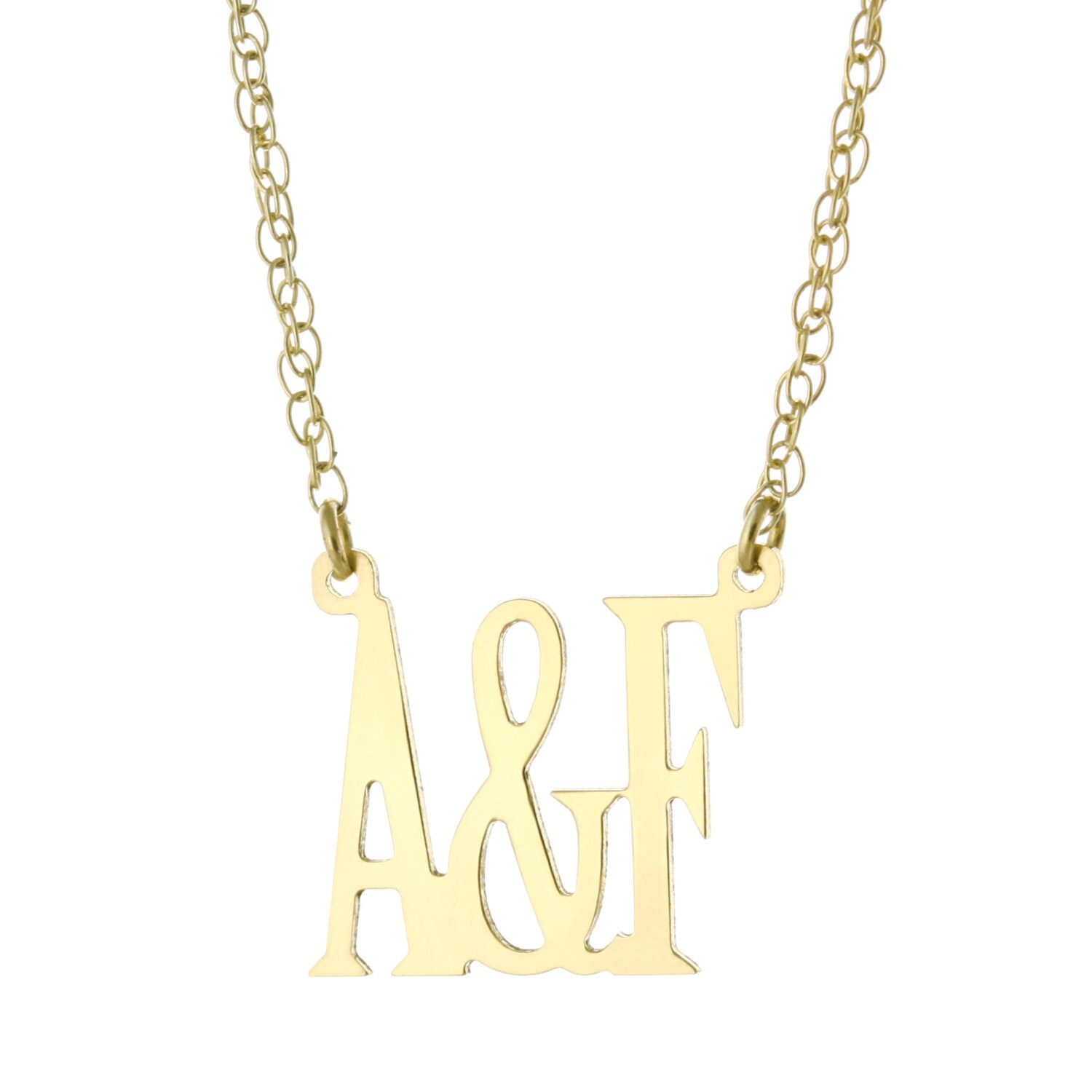 Paare Großbuchstaben 2 Erste Personalisierte Damen Kette in 14K Gelb Gold Plattierte 925 Sterling Silber - Typenschild Anfängliche Halskette von ymcjewelrycom