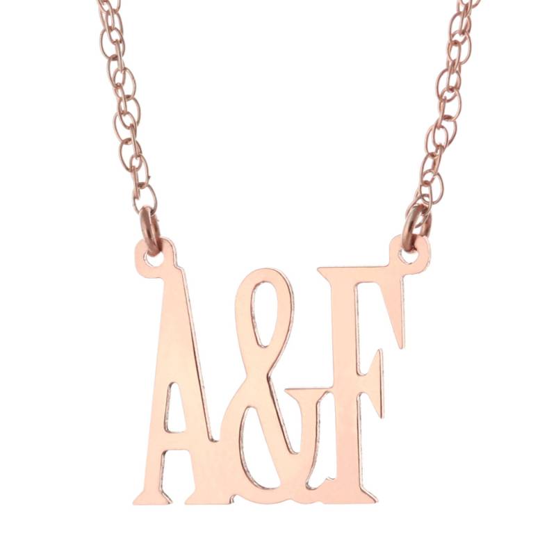 Paare Großbuchstaben 2 Erste Personalisierte Damen Kette in 14K Stieg Gold Plattierte 925 Sterling Silber - Halskette Typenschild von ymcjewelrycom
