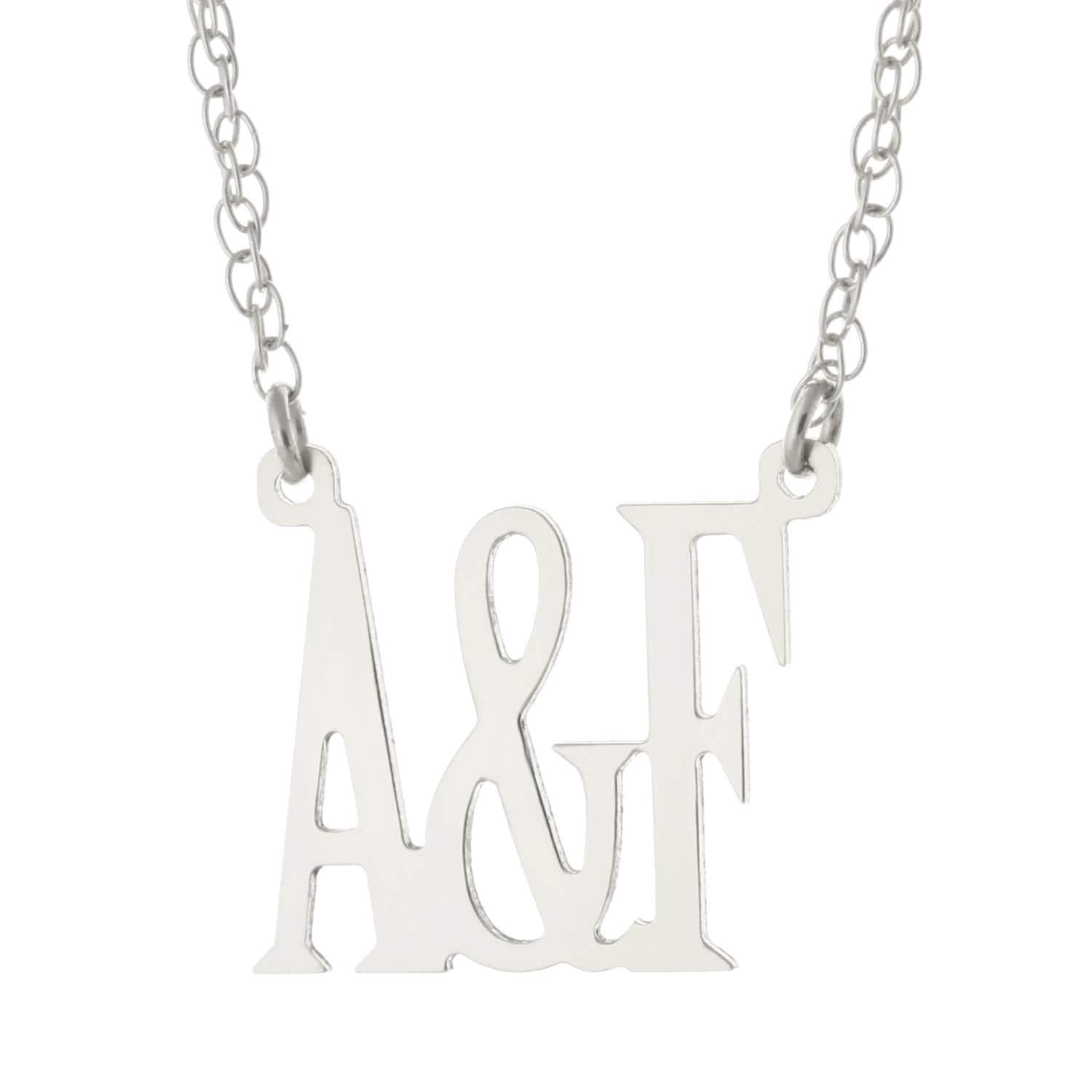 Paare Großbuchstaben 2 Initial Personalisierte Damen Halskette in 14 K Weissgold Bekleideten 925 Sterling Silber - Typenschild Erste Paare Großbuchstaben 2 Initial Personalisierte Damen Halskette in 14 K Weissgold Bekleideten 925 Sterling Silber - Typenschild Erste von ymcjewelrycom