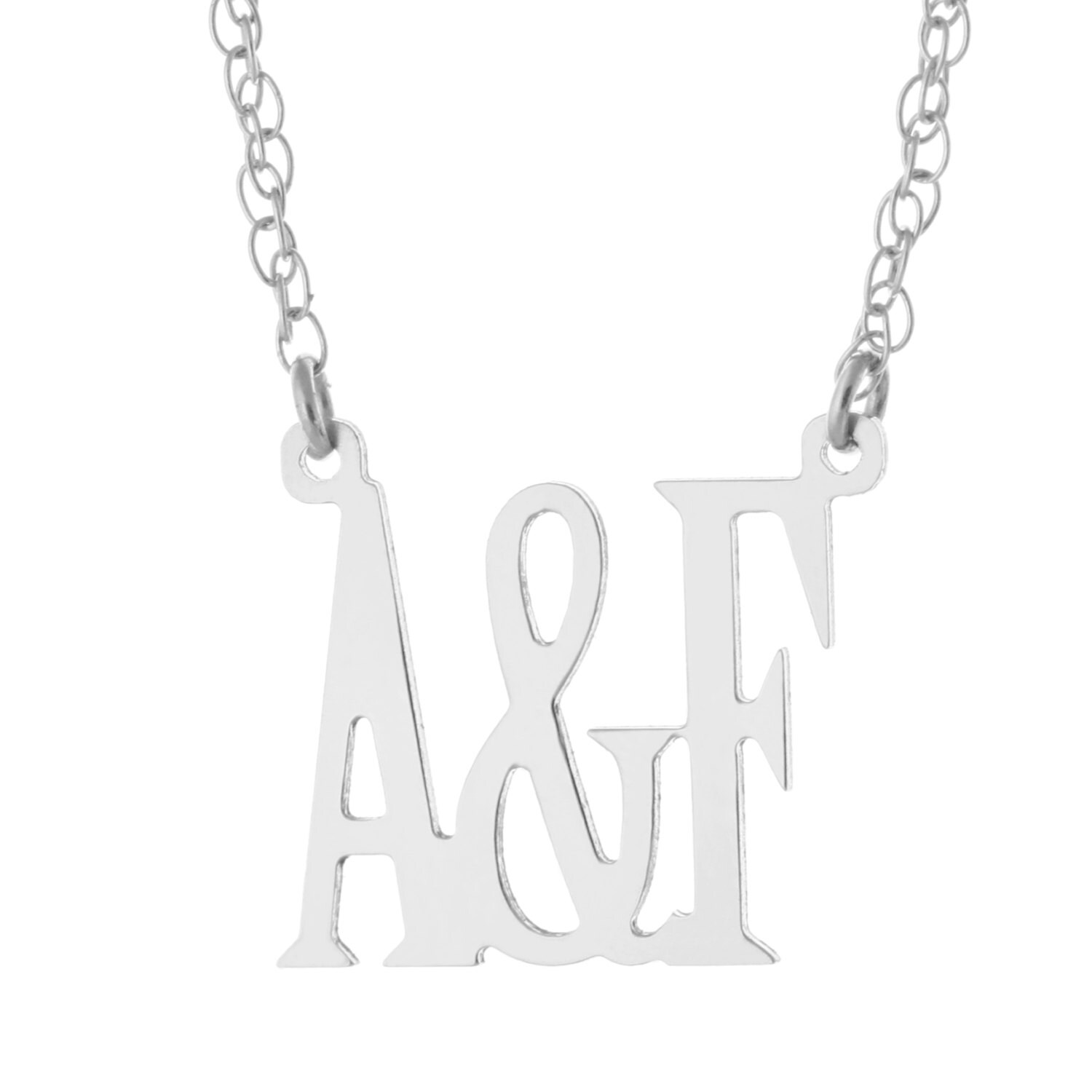 Paare Großbuchstaben 2 Initial Personalisierte Damen Halskette in 925 Sterling Silber - Typenschild von ymcjewelrycom