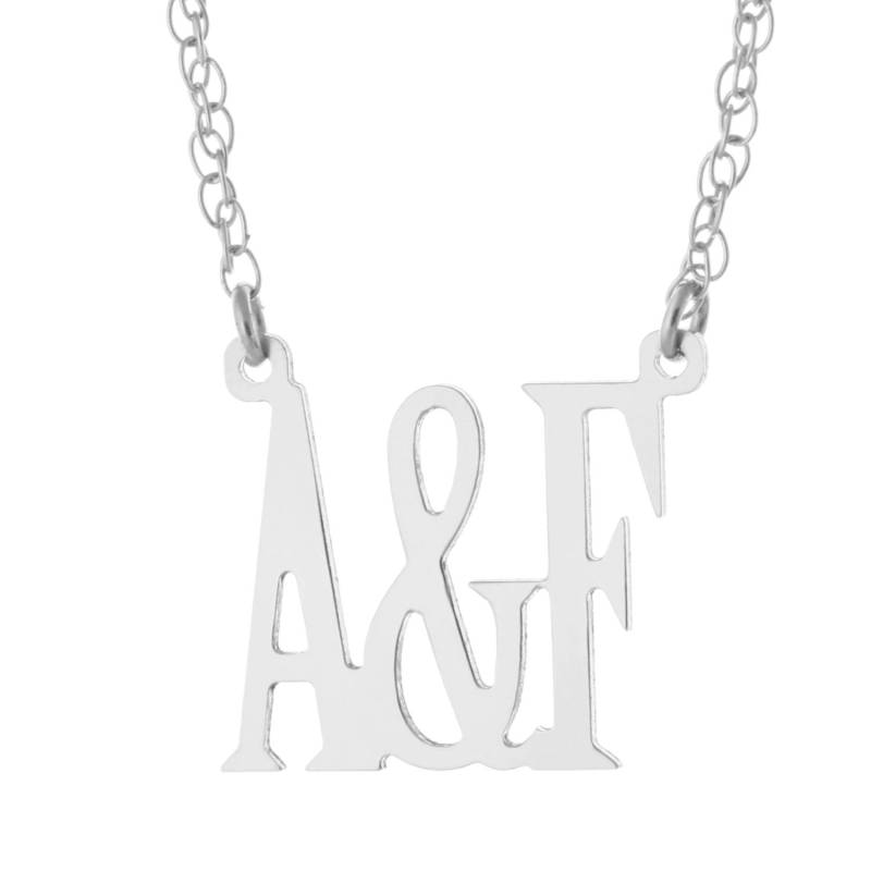 Paare Großbuchstaben 2 Initial Personalisierte Damen Halskette in 925 Sterling Silber - Typenschild von ymcjewelrycom