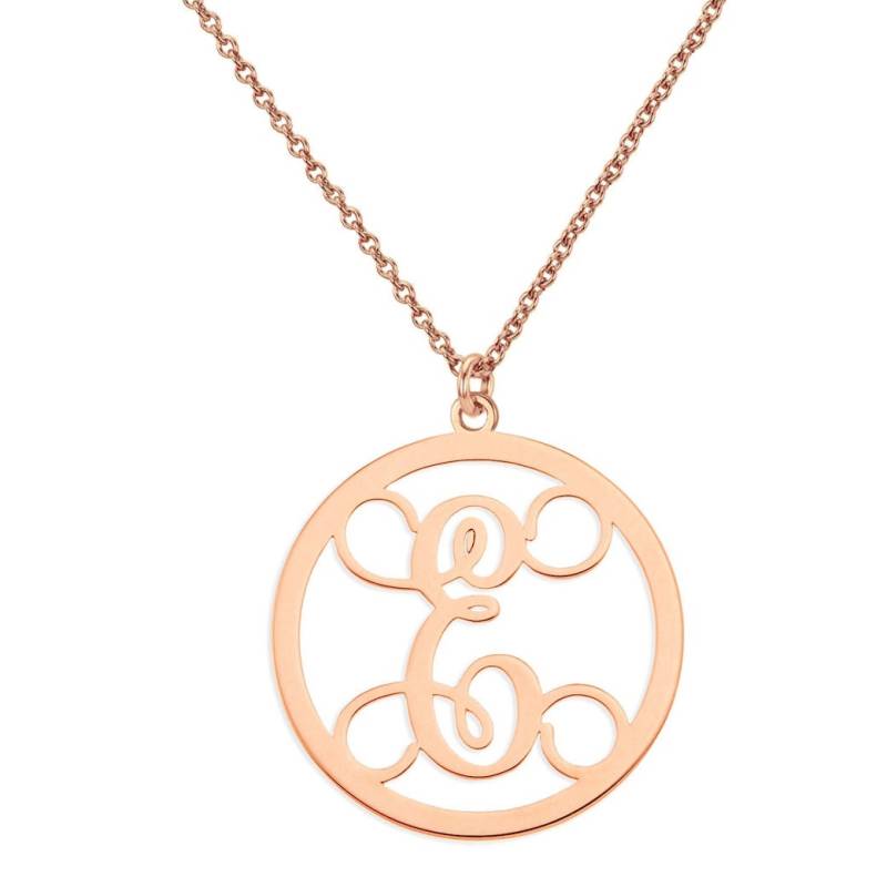 Personalisierte Ersten A - Z Circle Monogramm Anhänger Halskette in 14K Rose Gold Über 925 Sterling Silber Monogram Typenschild Collier Personalisierte Ersten A - Z Circle Monogramm Anhänger Halskette in 14K Rose Gold Über 925 Sterling Silber Monogram Typenschild Collier von ymcjewelrycom