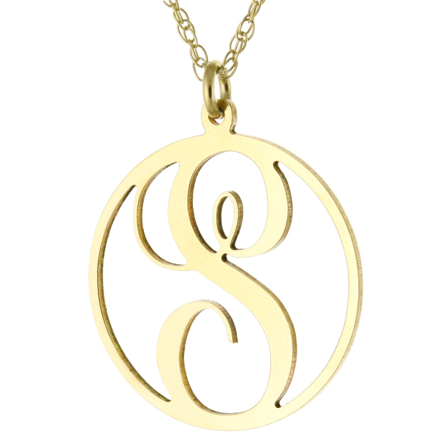 Personalisierte Ersten A-Z Monogramm Circle Anhänger Halskette in 925 Sterling Silber - Typenschild von ymcjewelrycom