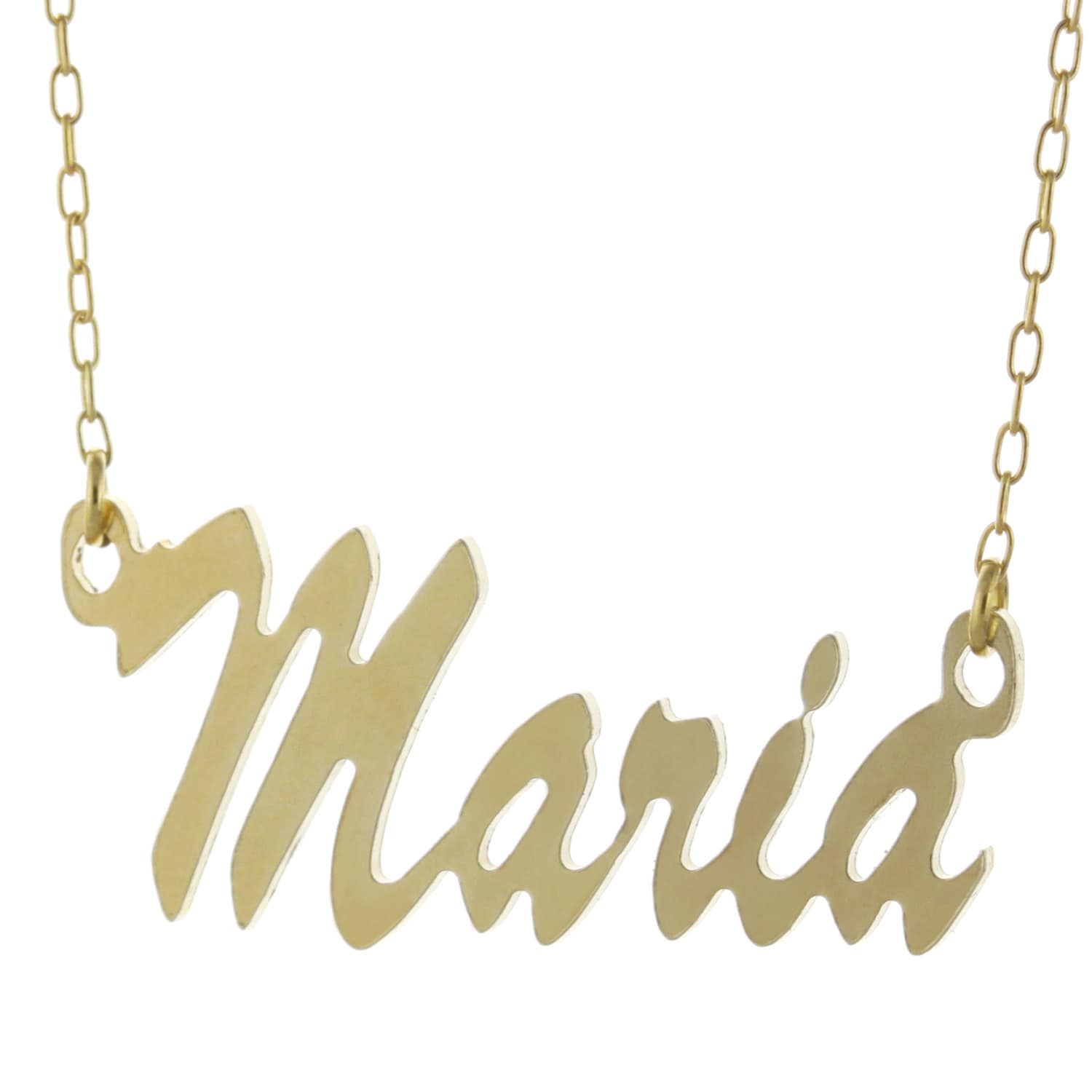 Skript Font 925 Sterlingsilber Personalisiert Jeder Name Plate Anhänger Halskette - Typenschild von ymcjewelrycom