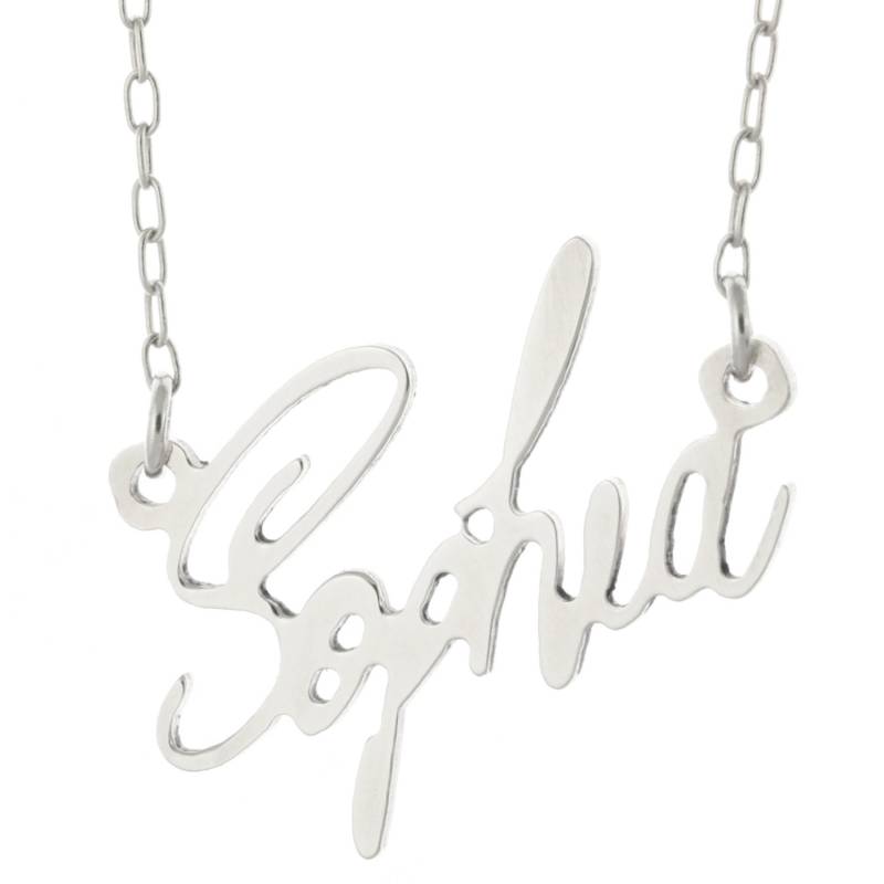 Skript Font 925 Sterlingsilber Personalisiert Jeder Name Plate Anhänger Halskette - Typenschild Skript Font 925 Sterlingsilber Personalisiert Jeder Name Plate Anhänger Halskette - Typenschild von ymcjewelrycom